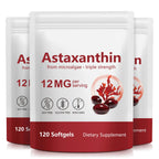 Xaarty 3Pack Premium Astaxanthin 12mg, Natural Antioxidant Supplement for Eye, Joint, Skin Health,Microalgae Source, 4 Month Supply | Supports Internal Circulation, 360 Softgels