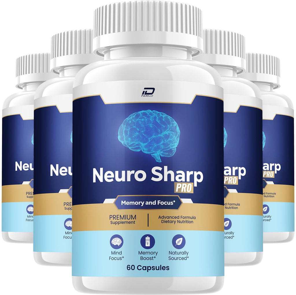 Neuro Sharp Supplement Capsules – Neuro Sharp Natural Blend Formula Focus Memory Support and Reviews (5 Pack – 300 Capsules)