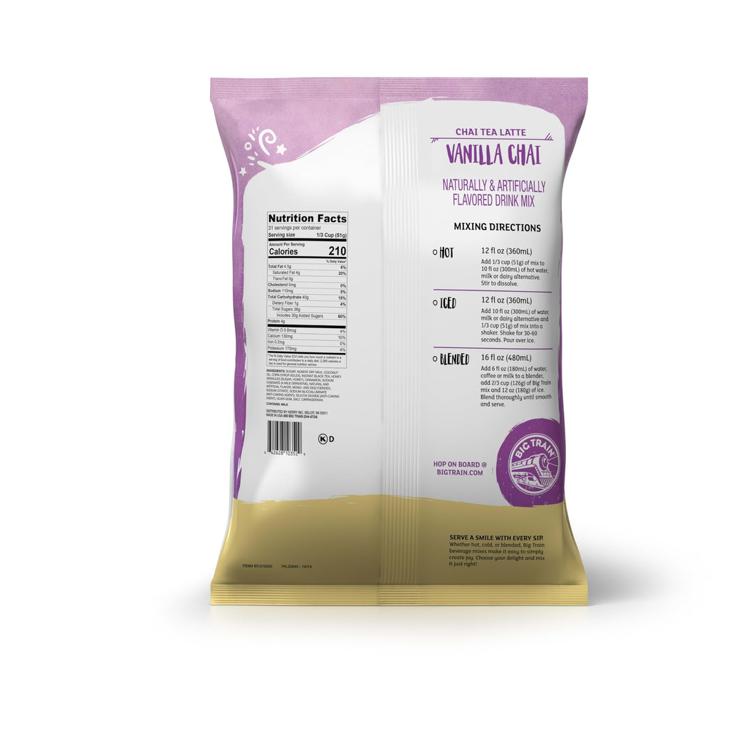 Big Train Vanilla Chai Tea Latte Beverage Mix, 3.5 Pound (Pack of 1)