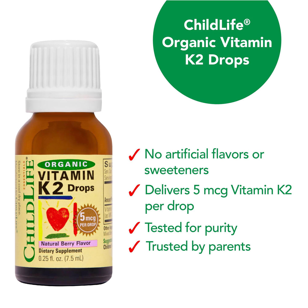 ChildLife Essentials Organic Vitamin K2 Drops 0.25 Fl Oz (Pack of 1)