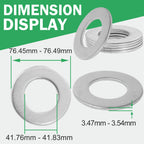 Zernmiarder 1-1/2" Stainless Steel Flat Washers - 3" Outside Diameter, 304（18-8） Stainless Steel Washers Metal Washer for Screws Bolts, Pack of 5
