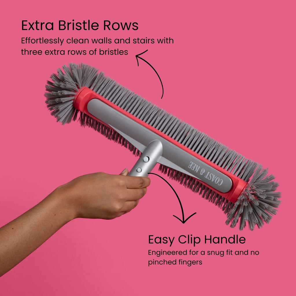 Pool Brush Head for Inground & Above Ground Pools | 10-Rows of Nylon Bristles Heavy-Duty Aluminum Handle | Swimming Cleaning Brush for Walls, Corners, Stairs & Floors