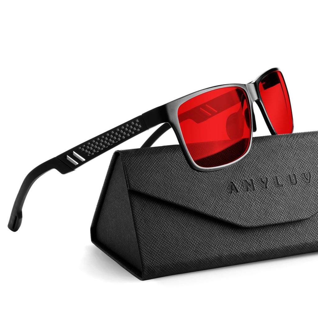 ANYLUV Blue Light Blocking Glasses Men Computer Gaming Glasses Lightweight Al-Mg Metal Anti Eyestrain Eye Protection