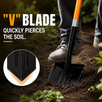 VNIMTI Trench Shovel Heavy Duty, 6-Inch Trenching Shovel with Fiberglass Handle, 58 Inches