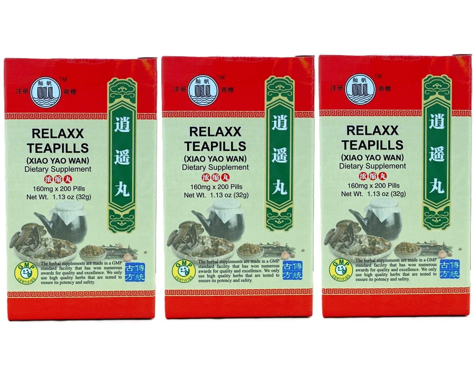 Relaxx Extract Teapill, Xiao Yao Wan Extra Concentrated (200 Pills) - 3 Bottles