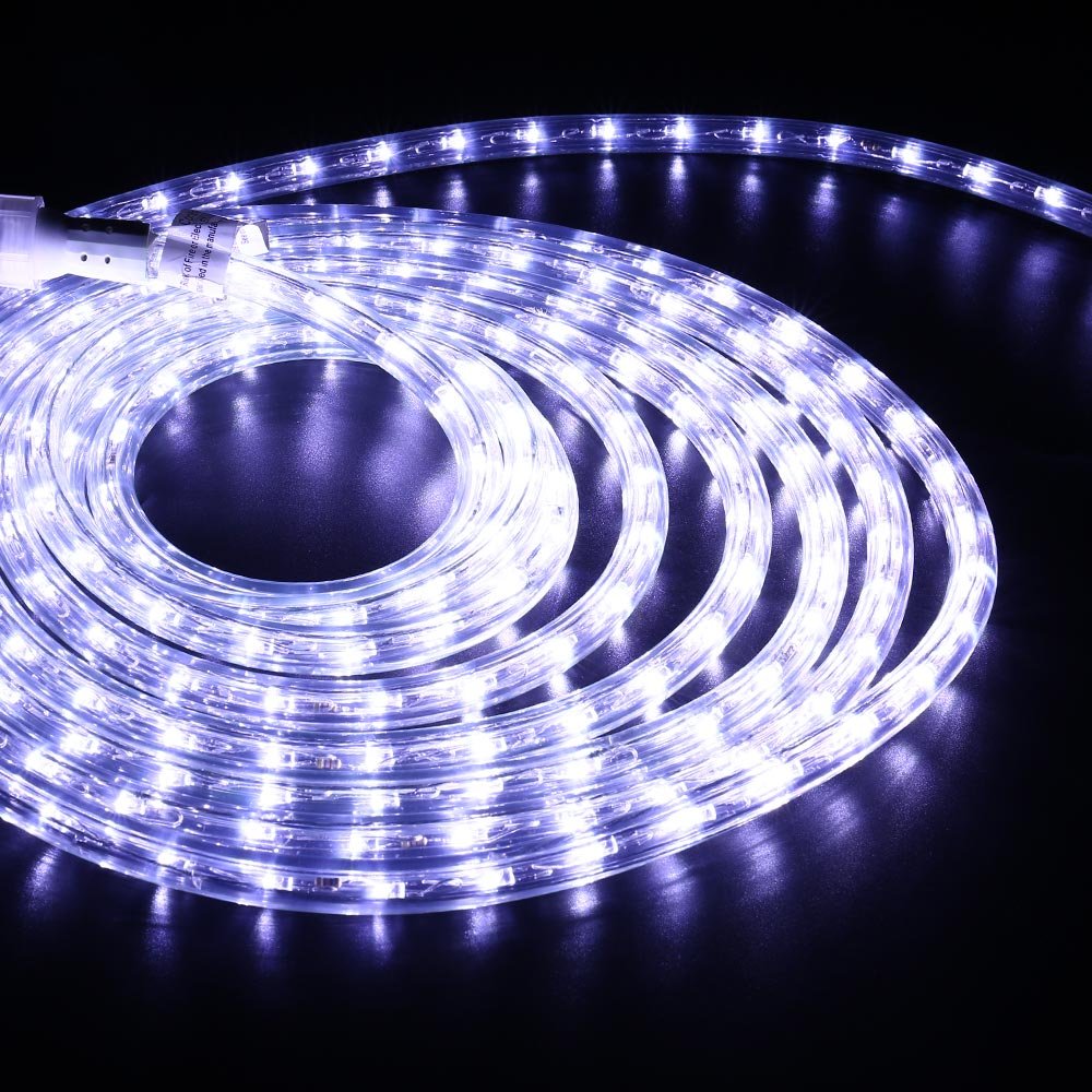 Brizled Cool White Rope Lights Connectable, 18ft 216 LED Rope Light Outdoor