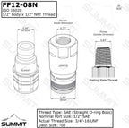 1/2" Skid Steer Flat Face Hydraulic Quick Connect Couplers/Couplings Set w/Dust Caps, 4 Sets