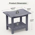 LyriFine Shower Bench - HDPE Waterproof Shower Bench for Inside Shower, 18.7" Shower Stool with Shower Head Holder, 350lbs Shower Seat with Storage Shelf, Shower Chair for Bathroom Indoor Outdoor Use