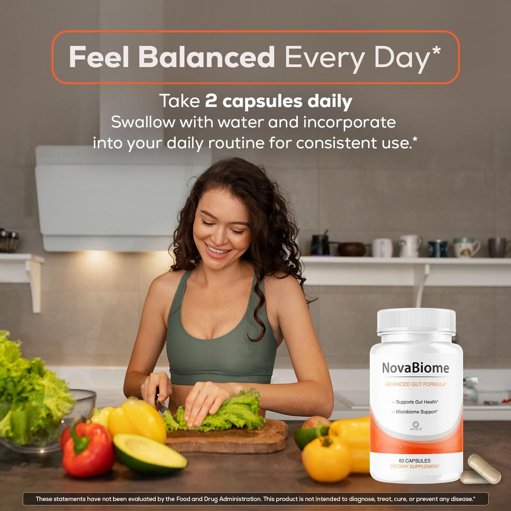 (3 Pack) NovaBiome Capsules - Official NovaBiome Pills Advanced Formula with All Natural Ingredients, Novabiome Advanced Pills for Wellness & Overall Health Support Reviews, 180 Capsules for 3 Months