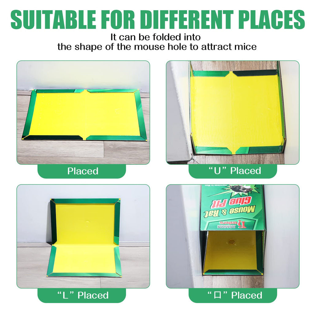 48 Pack Mouse Glue Traps Large Size Mouse Traps Sticky Pad with Enhanced Stickiness Pest Rat Sticky Traps Board for Rodent Cockroach and Other Insects House Indoor Outdoor