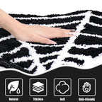 Meetory Spider Web Bath Mat, 31×20" Halloween Bath Mat Non-Slip Rugs Spiderweb Rug Machine Washable Goth Area Rugs Gothic Rug for Front Door, Bedroom, Living Home (Black)