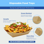 Karat Paper Food Trays Disposable [1 LB - 1,000 ct] Sturdy Food Boats, Leak Resistant | Ideal for Snacks, Nachos and Finger Foods | Kraft