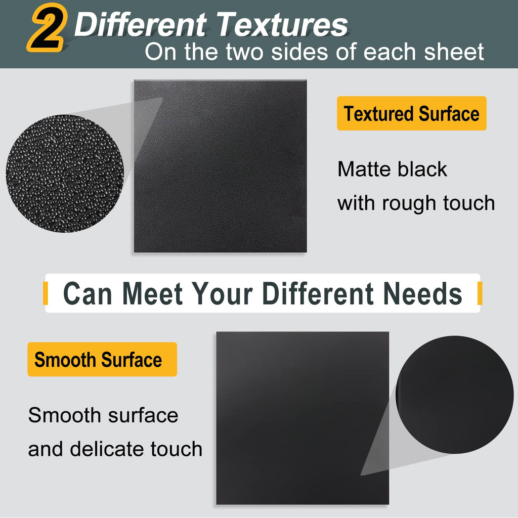 Plastic Sheet 12" x 16" x 0.06", Black PVC Board Flexible Moldable Impact Strength and High Tensile 1/16" Thick (1.5mm) for Crafts Materials Home Decor and Handicrafts, Abs Plastic Sheets 6 Pack