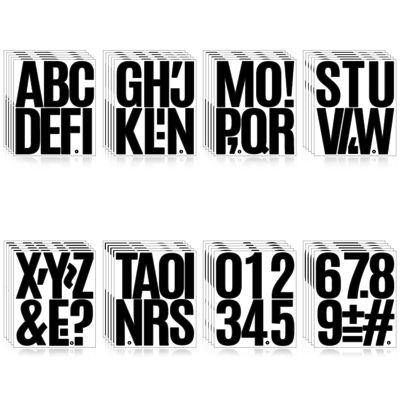 Llewyn 300 Pcs 40 Sheets Letter Stickers,Self Adhesive Waterproof 4 Inch Mailbox Numbers Vinyl Stickers,Alphabet Decals for Water Bottle,Window,Door,Classroom,Car,Laptop,Scrapbook (Black, 4 Inch)