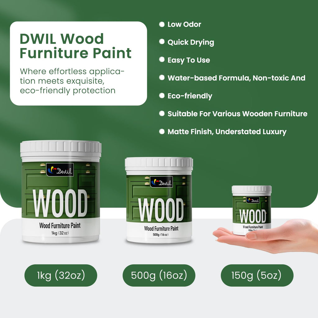 DWIL Matte Finish Furniture Paint - 16 Oz Wood Paint for Cabinets, Doors, Tables, and Dressers Refinishing - Water-Based, Non-Toxic & Odorless, Easy to Apply(Light Grey)-Without Tools
