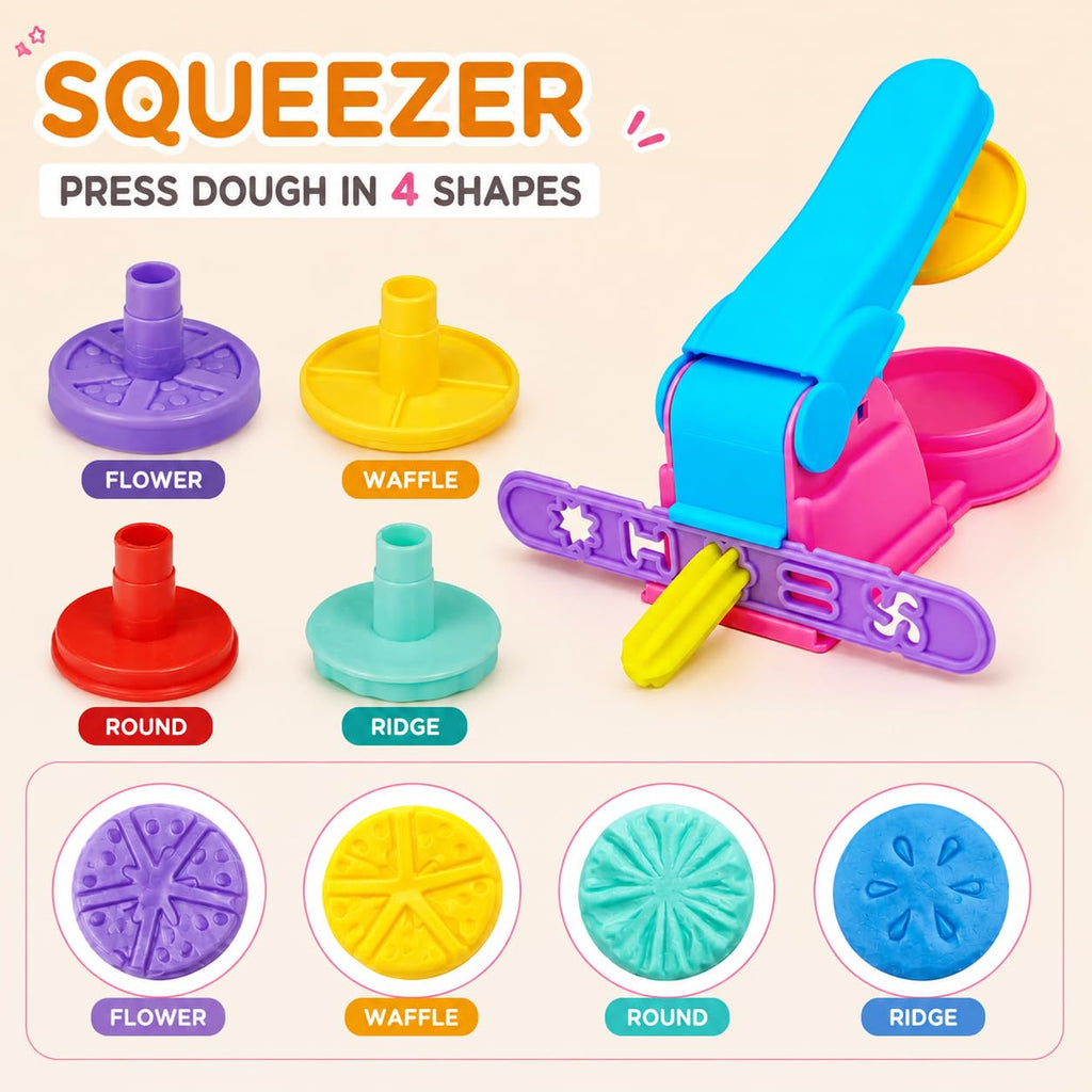 Dough Tool Sets for Kids Age 3-8,Cute Playdough Accessories with Rolling Pin Dough Mat Storage Box,Party Pack Toys for Kids Age 3-5 4-8,Educational Toys Gift for Birthday Christmas Boys Girls