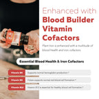 Organic Iron Supplement | Whole Food Mineral & Cofactors, 25 mg Elemental | Enhanced Absorption Plus Blood Health Vitamins – Gentle Form – Supports Healthy Levels & Blood Health – 90 Capsules