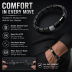 Hemios Hematite Bracelet for Men, Natural Stone Beads, Stretch Fit