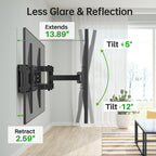 USX MOUNT Full Motion TV Wall Mount for Most 32-70 inch TVs up to 99 lbs, Wall Mount Bracket with Dual Articulating Arms, Swivel, Tilt, Max VESA 400x400mm, TV Mount Fits 12”/16” Wood Studs