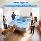 Ceydoew 6 Pack Plastic Drop Cloths for Painting 9x12ft - Disposable Premium Plastic Tarp for Painting, Lightweight Drop Cloth for Painting for Furniture & Floor Protection