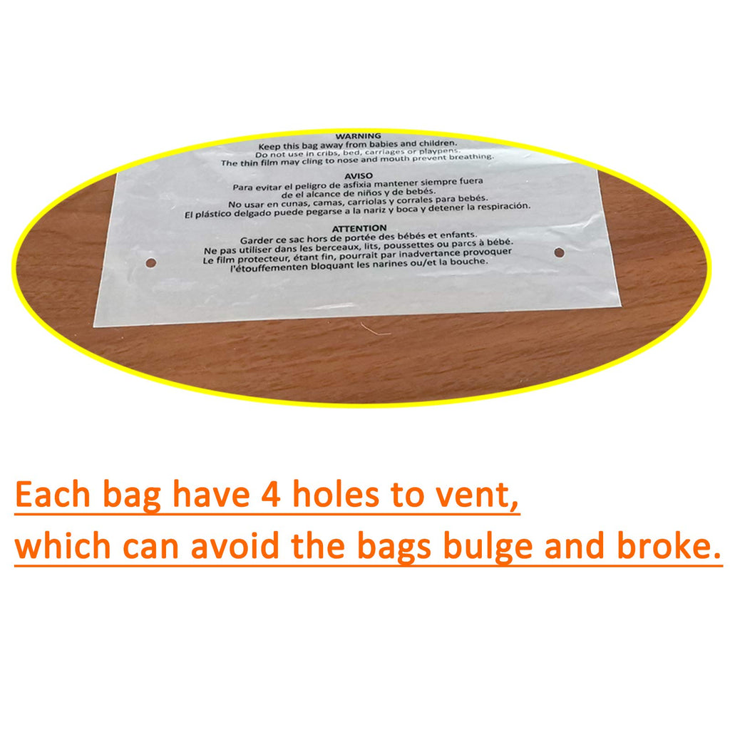 Belinlen 200 Count 12x15 Inch Self Seal Clear Poly Bags with Suffocation Warning for Packaging Clothing, T Shirts, Decorative Wrappers and More with Permanent Adhesive (1.5mil)