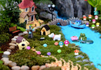 Homlone 105 Miniature Fairy Garden Accessories, Fairy Garden Kit, Fairy Garden Animals, Miniature Figurines, Micro Landscape Ornaments Kit, Garden DIY Kit for Dollhouse Decoration Plant House Decor