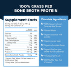 Paleovalley 100% Grass Fed Beef Bone Broth Protein Powder - Rich in Collagen Peptides for Hair, Skin, Gut Health, Bone and Joint Support - 13g Protein Per Serving - No Gluten or GMOs - Chocolate