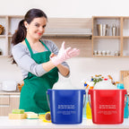 Roshtia 6 Pcs 3 Quart Sanitizing Cleaning Bucket Square,Red, Blue, Green
