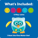 Learning Resources Hoot The Fine Motor Owl - 6 Pieces, Ages 18+ Months Toddler Learning Toys, Fine Motor and Sensory Toys for Toddlers, Educational Toys for Toddlers