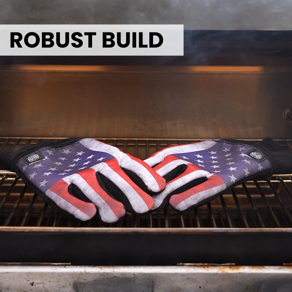 Grill Rescue Grilling Gloves 2.0 - Heat-Resistant Neoprene BBQ Gloves for Safe Grilling, Cooking, and Baking - Durable, One-Size-Fits-All - Version 2 (USA)