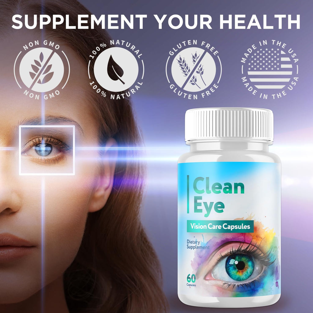 (5 Pack) Clean Eye Vision Care Capsules, CleanEye Pills with All Natural Ingredients, Advanced Clean Eye Vision Support Supplement with Max Strength Vitamins for Optimal Health (300 Capsules)