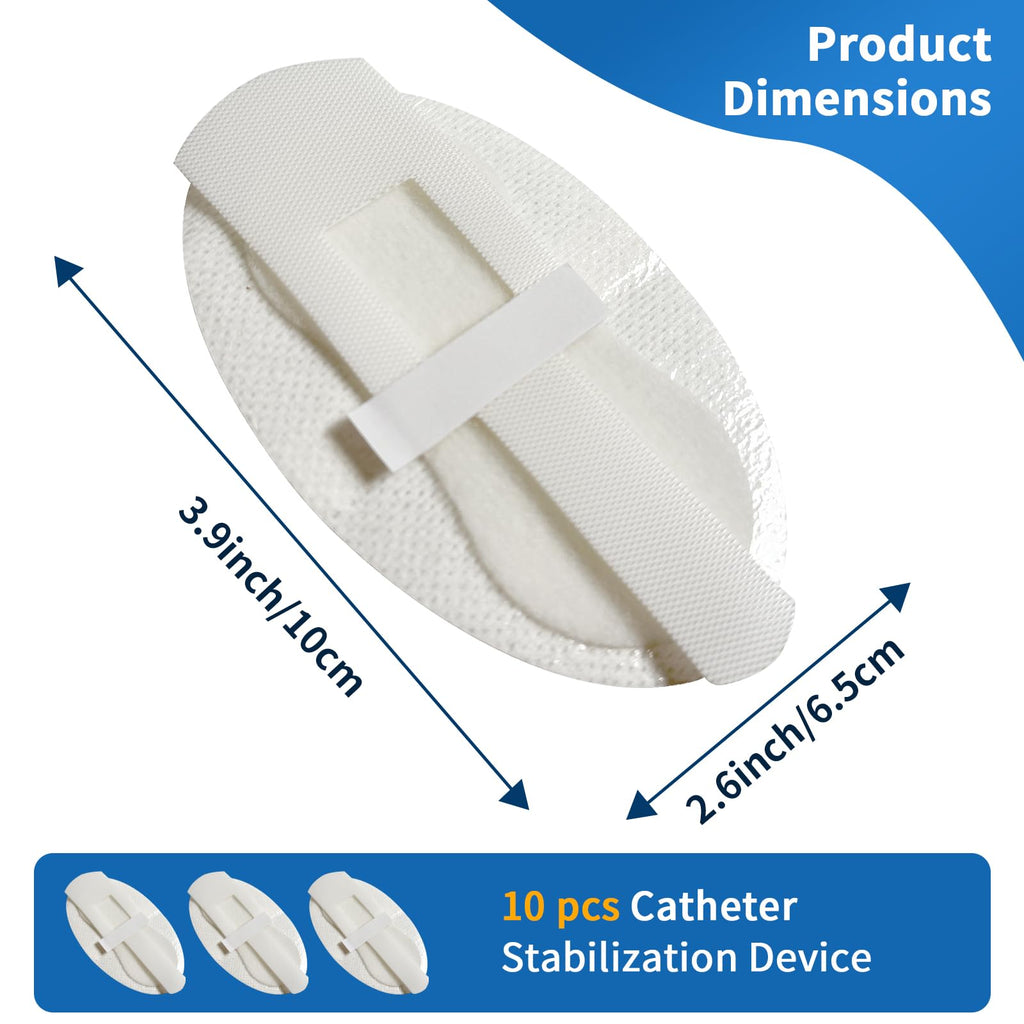 10 pcs Foley Catheter Stabilization Devices,Sterile Individually Packaged,Self-High Adhesive Catheter Supplies for Single/DoubleTube Holder,Catheter Holder