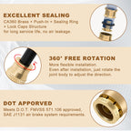 Boeray 5/16" Straight Brass Union, DOT Approved Air Line Connector 10PCS
