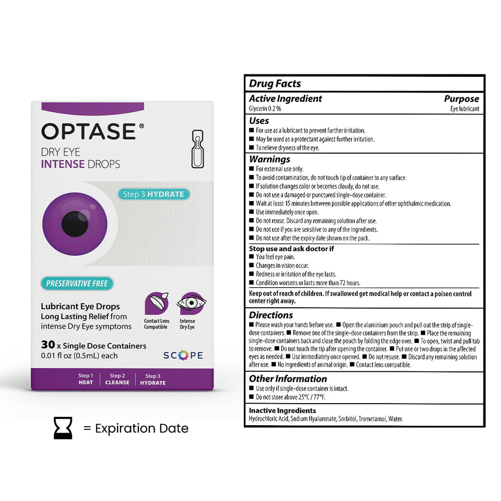 Optase® Dry Eye Intense Drops, 30 Single Dose Vials