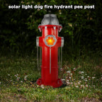 TB TIBAG Fake Fire Hydrant Statues for Dogs to Pee On, Solar Light Fire Hydrant with Glowing Paw Prints for Garden Statues Lawn Outdoor Decorations, 14.5" Tall