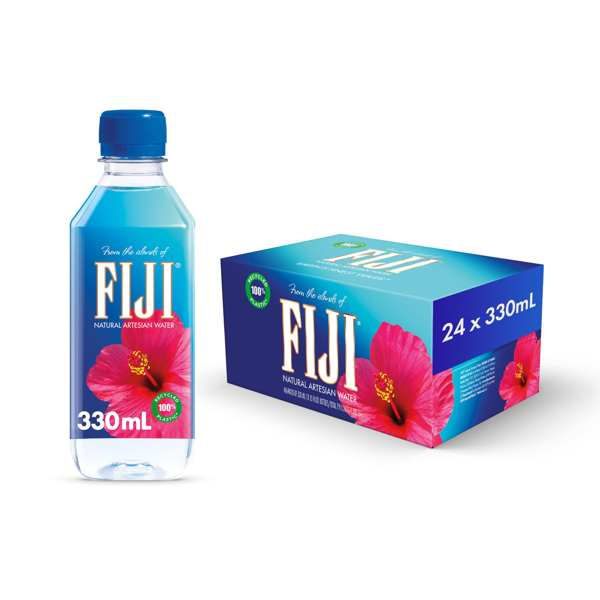 FIJI Natural Artesian Bottled Water 330mL / 11.15 Fl Ounce (Pack of 24)