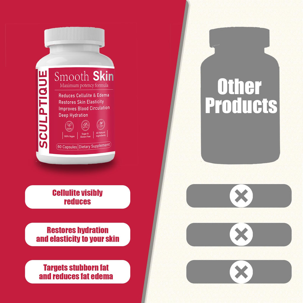 ZUTTL Plant-Based Smooth Skin & Circulation Support Capsules – Helps Reduce Cellulite Appearance, Supports Skin Elasticity, 60 Vegan Capsules, Gluten-Free & Sugar-Free (1PC)