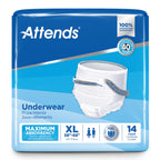 Attends Disposable Underwear Pull On with Tear Away Seams X-Large, AP0740, Heavy, 56 Ct