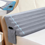 Queen Bed Wedge Pillow for Headboard Gap, Ergonomic Waves Bed Mattress Gap Filler(0-7") with High-Density Foam, Non-slip Bottom, Bed Gap Filler with Large Pockets & Washable Cover, Grey(60"x10"x6")