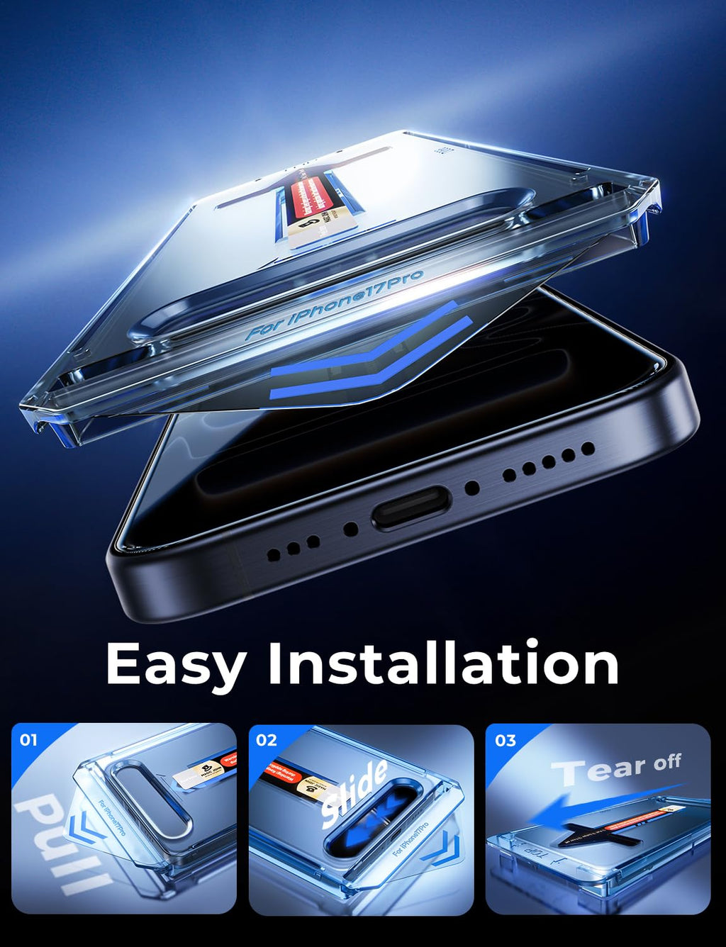 MAGIC JOHN Privacy 2 Pack for iPhone 17 Pro Screen Protector, Easy Install