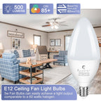 Sailstar Candelabra Light Bulbs 60 Watt Equivalent, 4000K Natural Daylight, 5W E12 Small Base Type B LED Bulbs, 500 Lumens, Chandelier Ceiling Fan Light Bulbs, CRI 85, Non-dimmable, Pack of 10