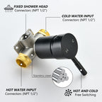 Beiyi Outdoor Shower Faucet Kit, Matte Black Single Handle Outdoor Shower Fixtures with High Pressure 5 Mode Shower Head and Valve for Yard, Pool