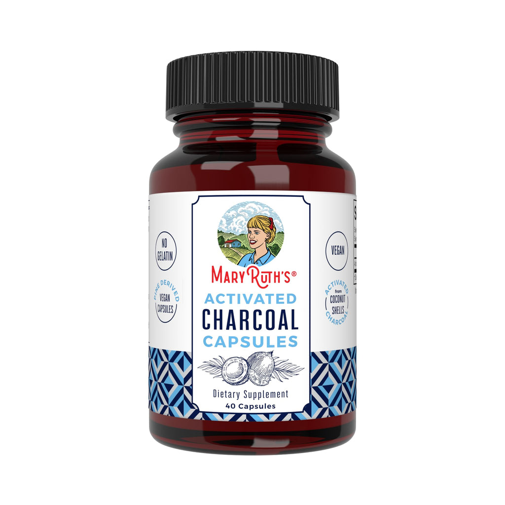 MaryRuth Organics Activated Charcoal Capsules | Substance Adsorption | Derived from Coconut Shells | Vegan Capsules from Pine Trees | Non-GMO | Gluten Free | 40 Count