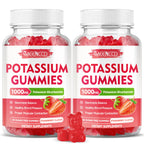 2 Pack Potassium Gummies 1000mg, Potassium Bicarbonate Supplement for Adults & Kids, Potassium Supplement for Electrolyte Balance & Muscle Heath, Sugar-Free, Strawberry Flavor, 120 Count