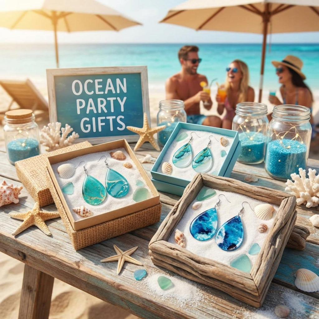 Loetere 16 Pairs Acrylic Ocean Summer Earrings for Women Beach Teardrop Hawaiian Tropical Dangle Earrings Bulk Gift Jewelry(Ocean)