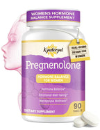 Kynderynl Pregnenolone with Ashwagandha for Women, Pregnenolone 100mg (2 Tablets) or 50mg (1 Tablet) Dose, 8-in-1 Formula with DHEA, Black Cohosh, Dual-Dosing, Vegan, Gluten Free, 90 Chewable Tablets