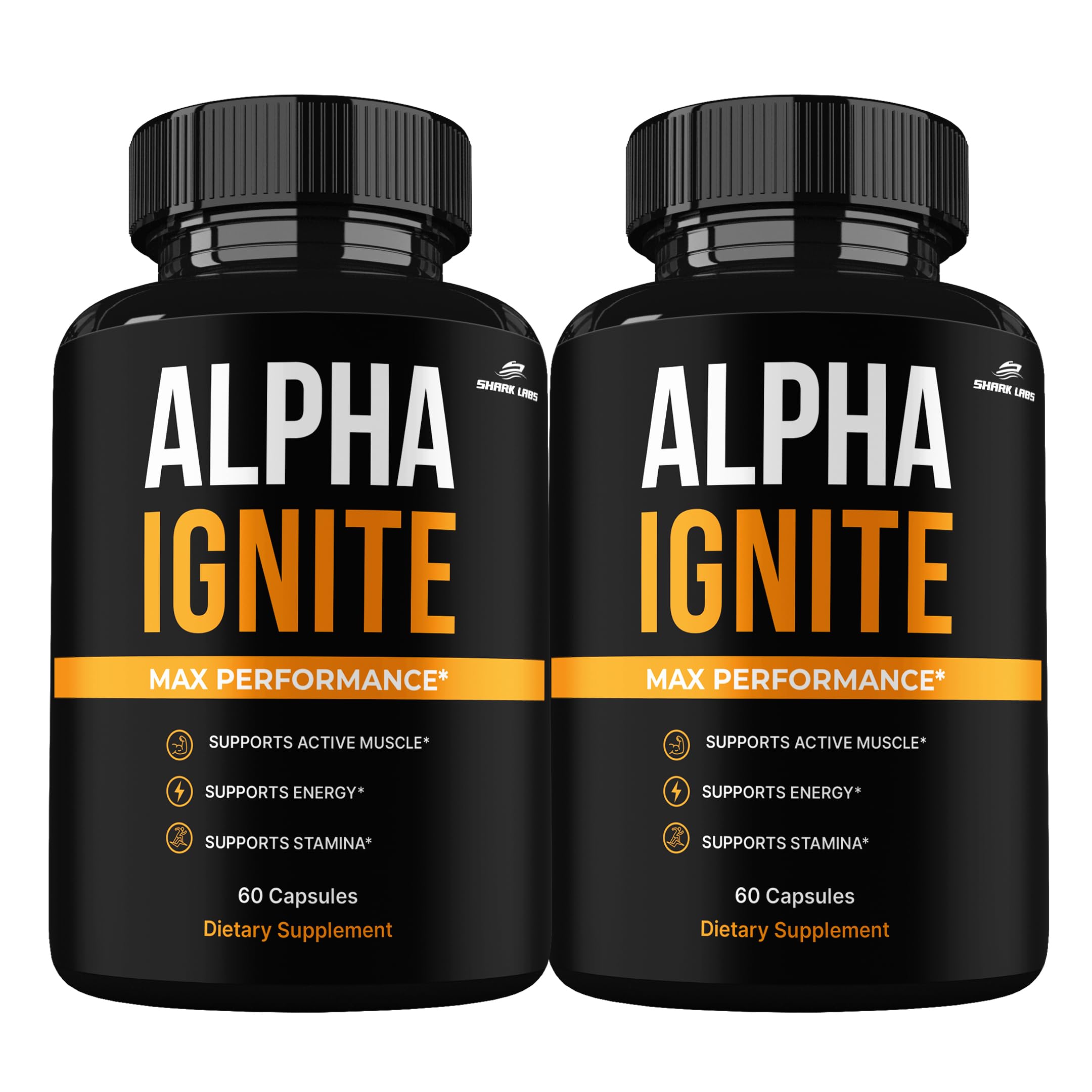 Shark Labs (2 Pack) Alpha Ignite Capsules, Max Strength 2 Month Supply