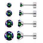 limerencia Hypoallergenic Screw Back Titanium Earrings Set for Women Men