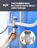 POOLHACKER Dual Split Hose Plunger Valve, Above Ground Pool Parts, Pool Accessories and Replacement Parts for Coleman