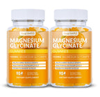 Magnesium Glycinate Gummies 1000mg, High Absorption Sugar Free Magnesium Potassium Supplement for Relaxation, Stress Relief, and Sleep Support for Adults & Kids - 180 Orange Gummies
